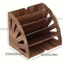 Wooden File Rack Desktop Storage Box