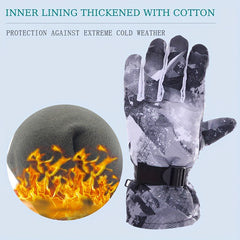 Winter Windproof Outdoor Gloves Non-Slip Waterproof Thicken Gloves With Velvet