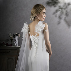 Handcrafted 3D Floral Shawls for Church Wedding Bridal Gown