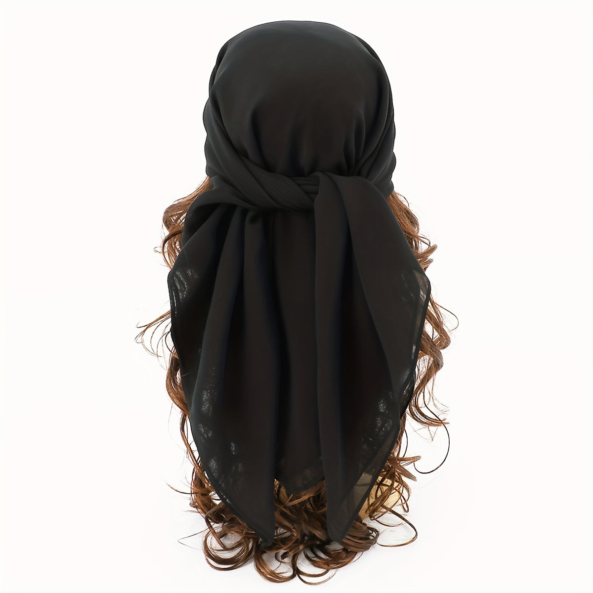 Solid Chiffon Headscarf Lightweight Sunscreen Square Scarf Windproof Headband