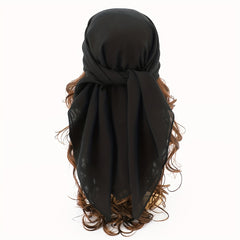 Solid Chiffon Headscarf Lightweight Sunscreen Square Scarf Windproof Headband