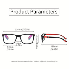 Men's Vintage TR90 Square Reading Glasses Anti Light Hyperopia Eyewear
