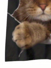Boy's 3D Cat Graphic T shirt Casual Slightly Stretch Breathable Tee