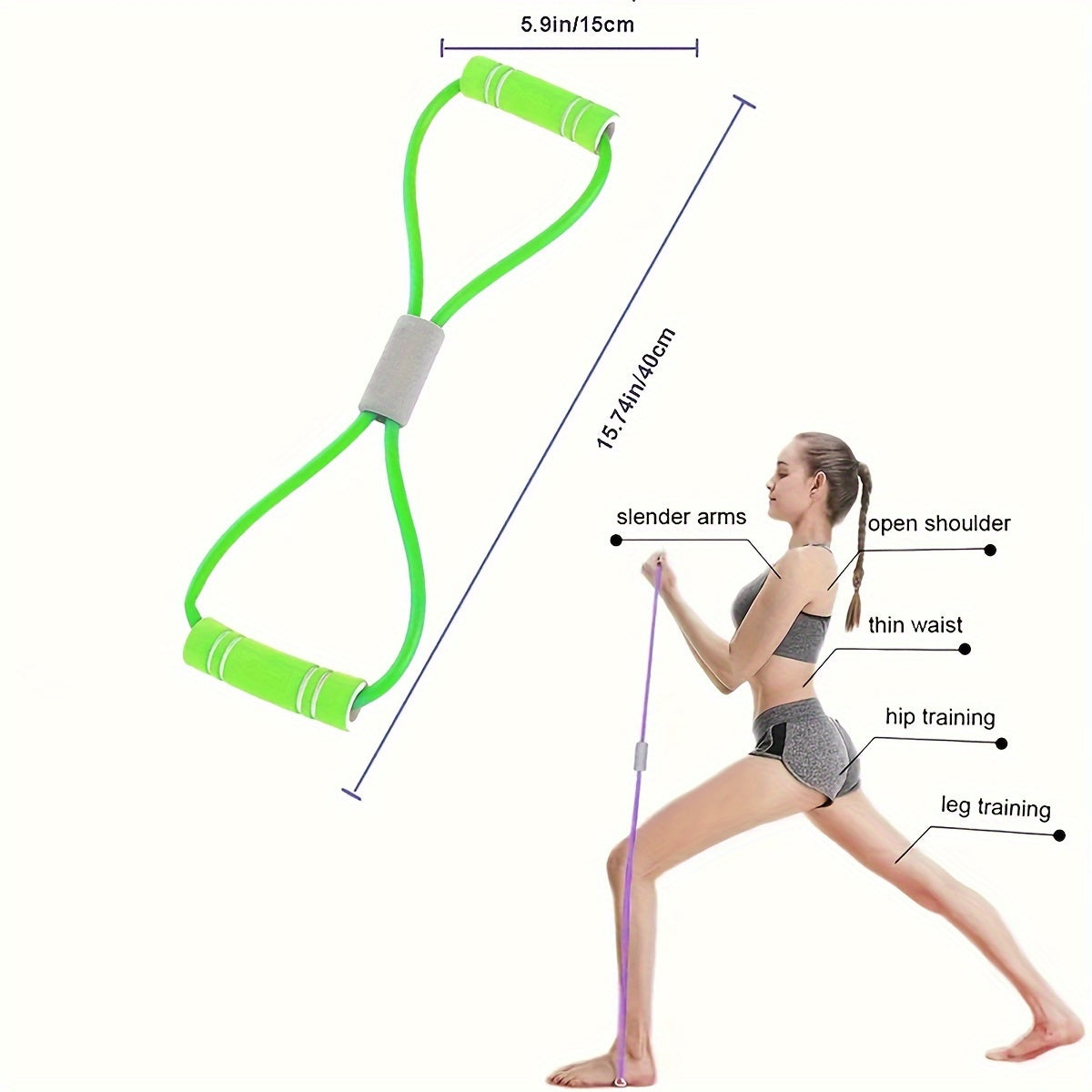 8 Shaped Resistance Band for Fitness Stretching & Strength Training