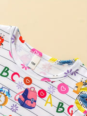 Girls School Print Casual Summer Dress