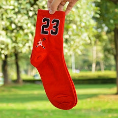 6 Pairs Men's Sports Number Letter Socks for Spring & Summer