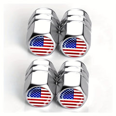 American Flag Valve Cap Dust Cap Aluminum Alloy Hexagonal Tire Valve Cap