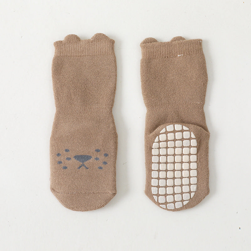 Kids Fleece Cartoon Stocking Anti Slip Floor Socks Winter Shoes