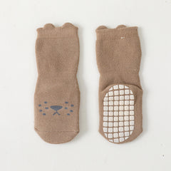 Kids Fleece Cartoon Stocking Anti Slip Floor Socks Winter Shoes