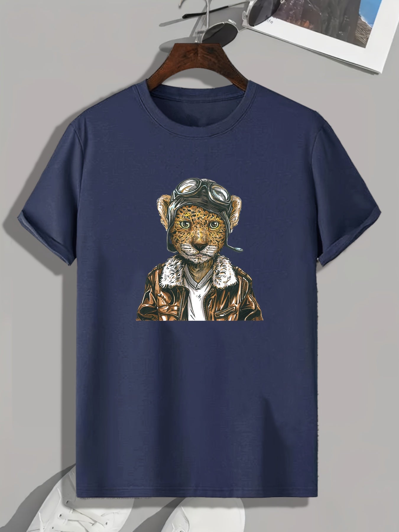 Leopard Print Men's Graphic T shirt Casual Comfy Tees For Summer