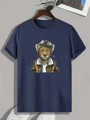 Leopard Print Men's Graphic T shirt Casual Comfy Tees For Summer
