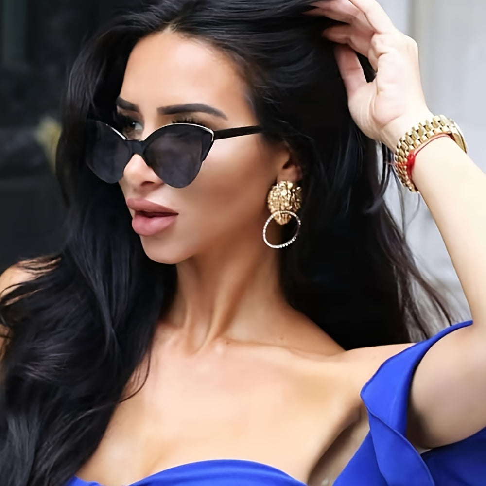 Cat Eye Semi Rimless Sunglasses Beach Party Club UV400