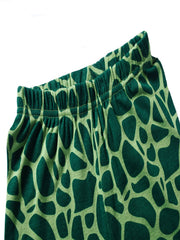 2pcs Boys Dinosaur Pajama Set Crew Neck Loungewear