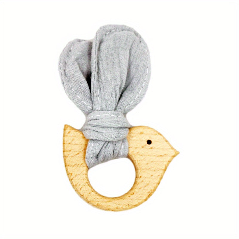 Baby Bird Rattle Crack Nursing Toy Beech Wood Teether