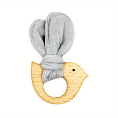 Baby Bird Rattle Crack Nursing Toy Beech Wood Teether