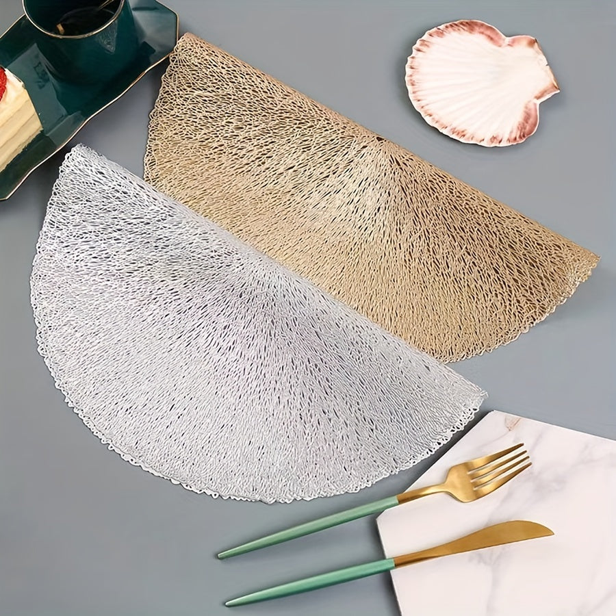 Plastic Placemats Western Food Mat Round Hollow Bronzing Dining Table Mat