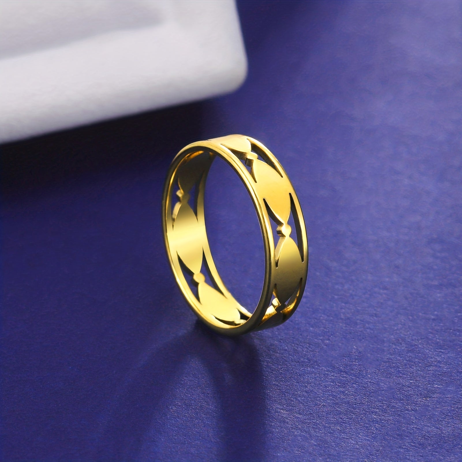 Geometric Stainless Steel Rings for Women Minimalist Couple Promise Jewelry