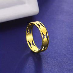 Geometric Stainless Steel Rings for Women Minimalist Couple Promise Jewelry