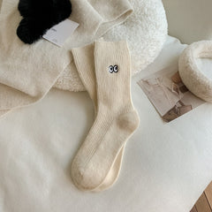 Women's Eyes Embroidery Short Socks Athletic Ankle Socks