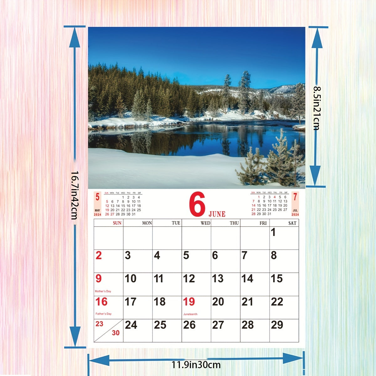 American Landscape Wall Calendar A3 Size