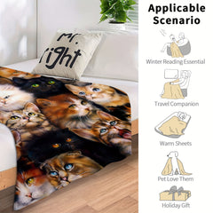 Fluffy Flannel Lightweight Blanket for Sofa Bed Couch Living Room Chair