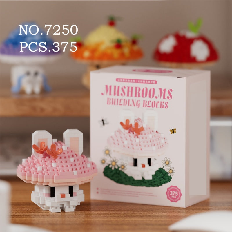 ABS Red Green Pink Mushroom Series Tabletop Ornament for Halloween Gift Giving