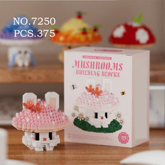ABS Red Green Pink Mushroom Series Tabletop Ornament for Halloween Gift Giving