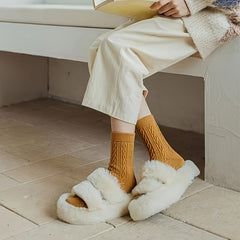 8 Pairs Twist Textured Socks Soft Mid Tube Socks Women's Stockings