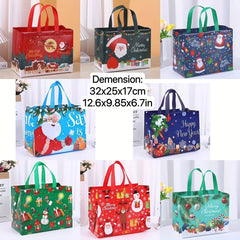 11pcs Christmas Tote Gift Bags Handles Reusable Non woven