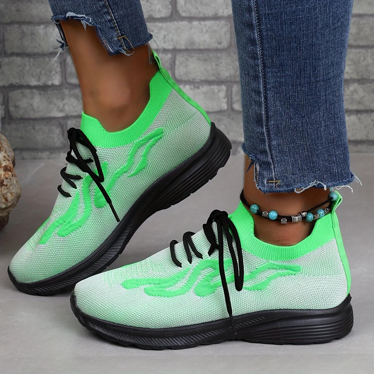 Women's Lace-up Platform Running Shoes, Lightweight Sneakers