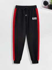 Funny Saying Pattern Print Men's Pants Drawstring Comfy Active Stretch Trousers
