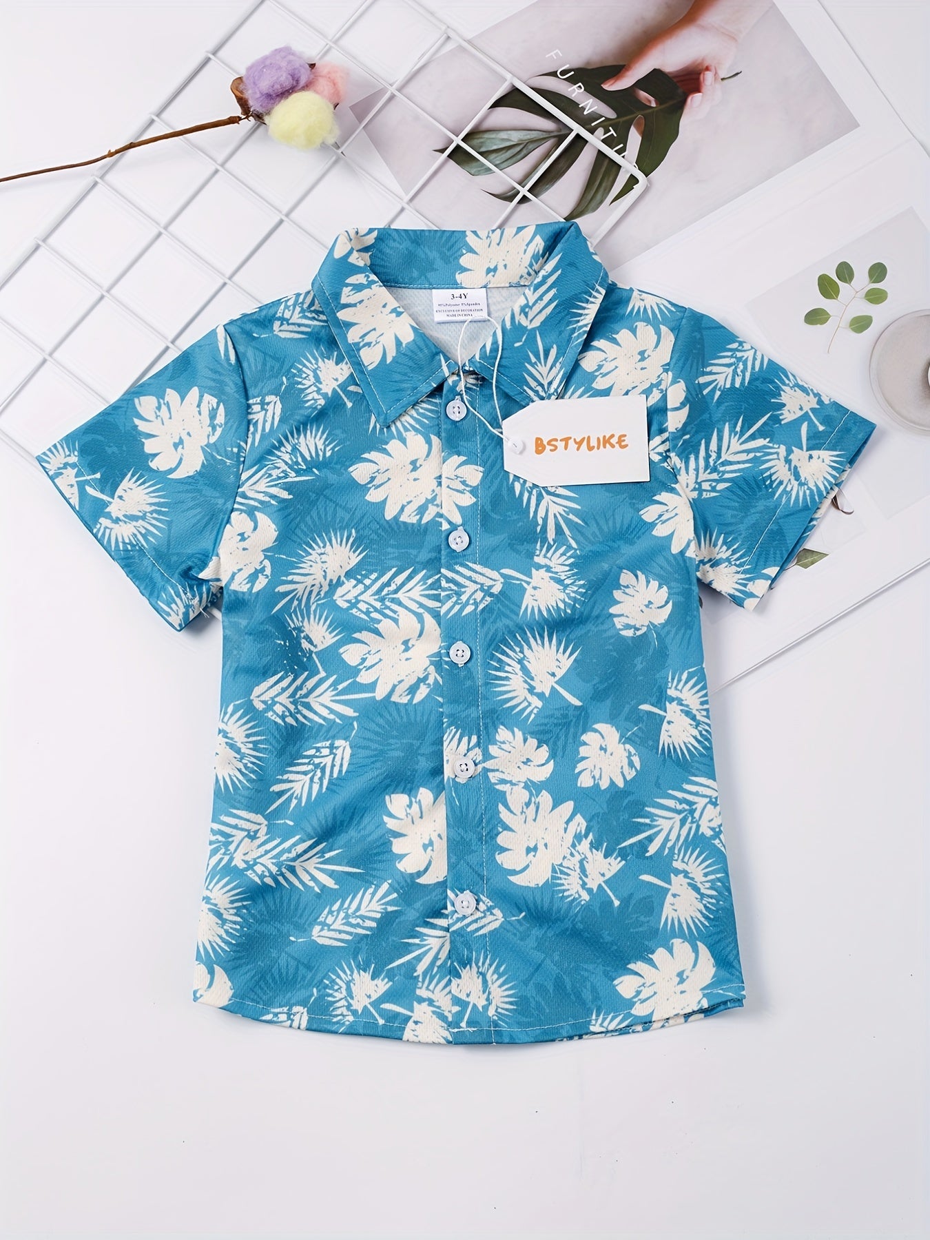 Boys Casual V neck Button Up Shirts for Summer