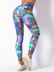 Leopard Print High Waist Sports Tight Pants
