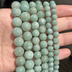Burmese Jade Stone Beads 6-10mm Smooth Round Spacer for Jewelry Making
