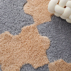 6pcs Thick Plush Shag Puzzle Floor Mat, Fluffy Area Rugs, Anti-Slip Washable