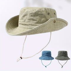 Western Cowboy Bucket Hat Distressed Sun Hat UV Protection