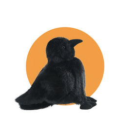 Realistic Plush Crow Toy Soft Fluffy Stuffed Animal - 3 Sizes & Styles