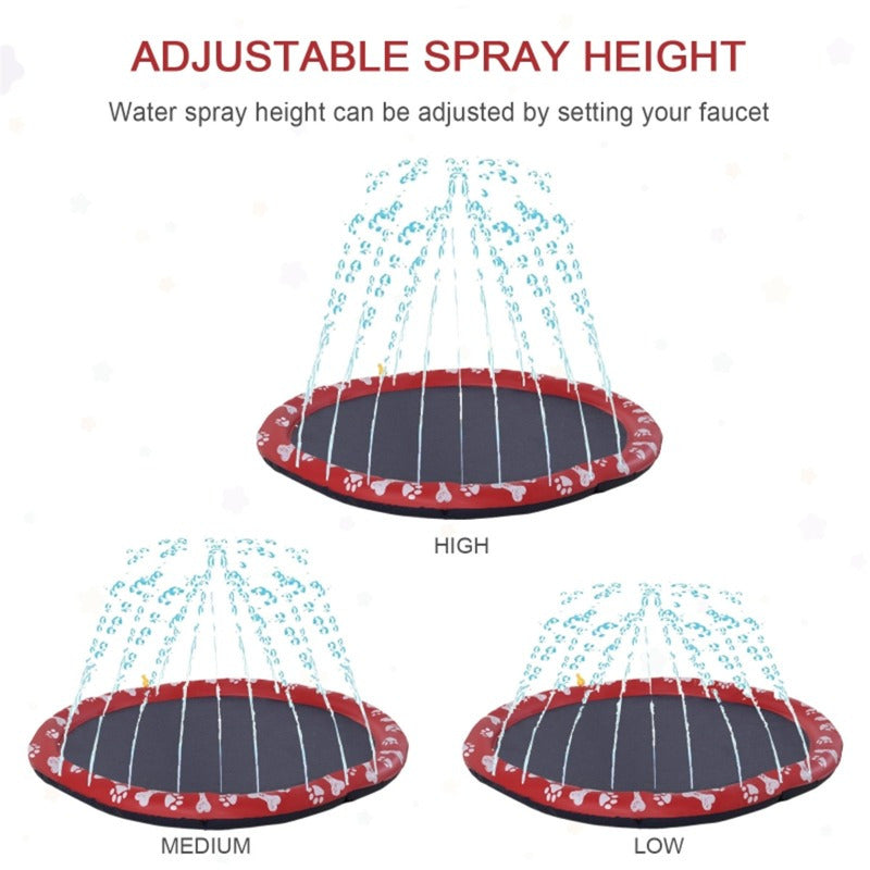 Pet Splash Sprinkler Pad for Dogs & Cats, Paw Print Design