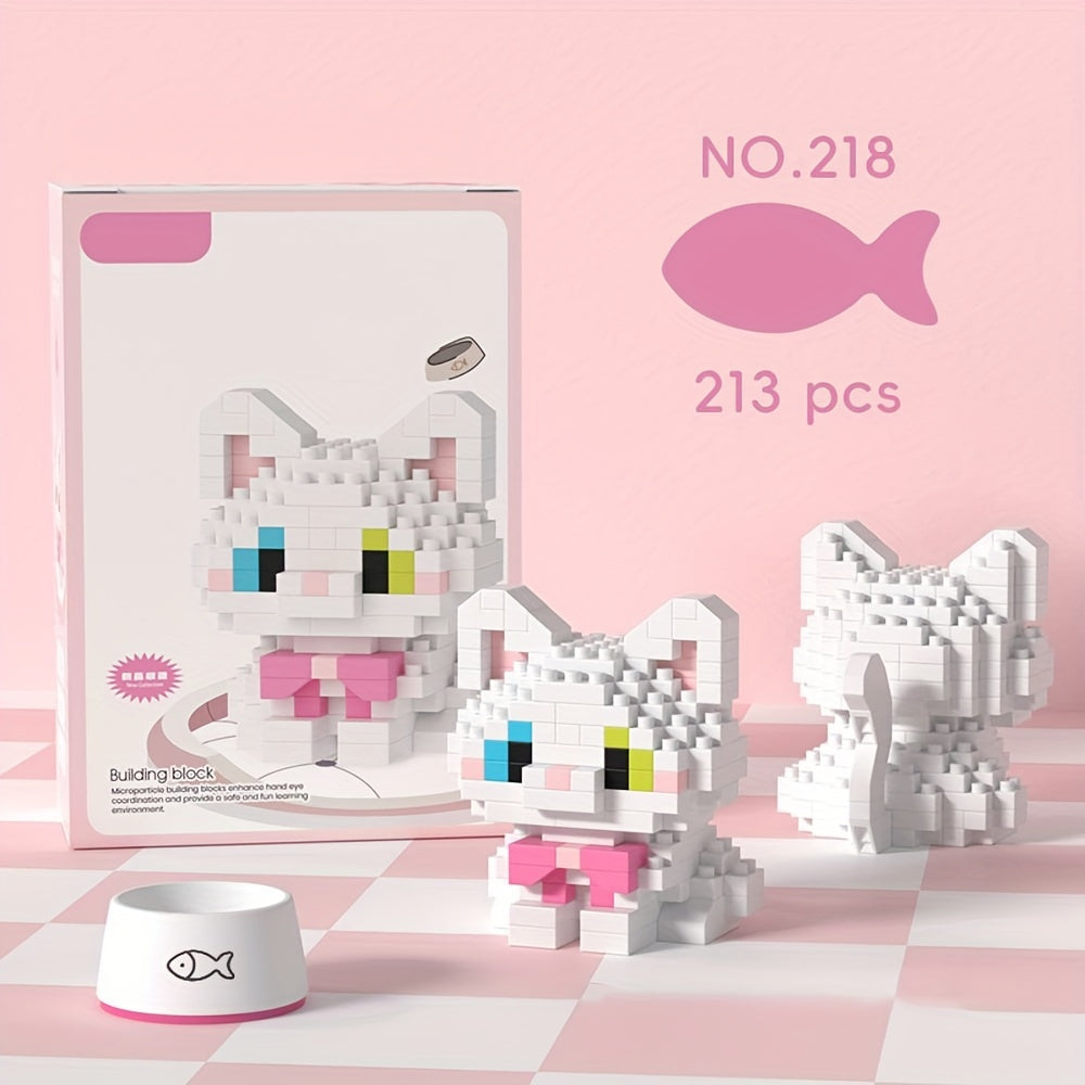 Adorable Kitten Block Toys DIY Desk Ornaments