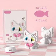 Adorable Kitten Block Toys DIY Desk Ornaments