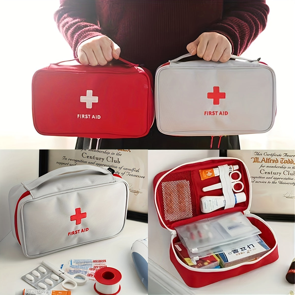 Portable First Aid Storage Bag Medical Tools Organizer Pouch