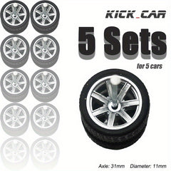 1/64 Wheels With Rubber Tires - 5 Sets for 5 Cars - Halloween Thanksgiving Chris