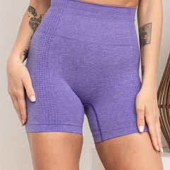 Women's Seamless Hip Lifting Yoga Sports Shorts Breathable Wide Waistband