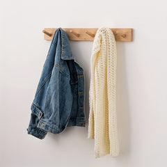 Nordic Solid Wood Hook Wall Hanging Clothes Rack