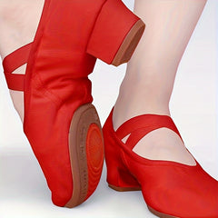 Red Dance Practice Shoes for Latin and Modern Dance