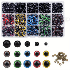 310pcs Colorful Plastic Safety Eyes for Doll Making - 6-12MM Size