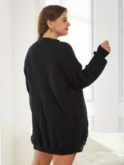 Casual Cardigan Lantern Sleeve Ripped Stretch Cardigan
