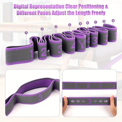 Yoga Elastic Band 9 Grids Fitness Resistance Band for Pilates Training