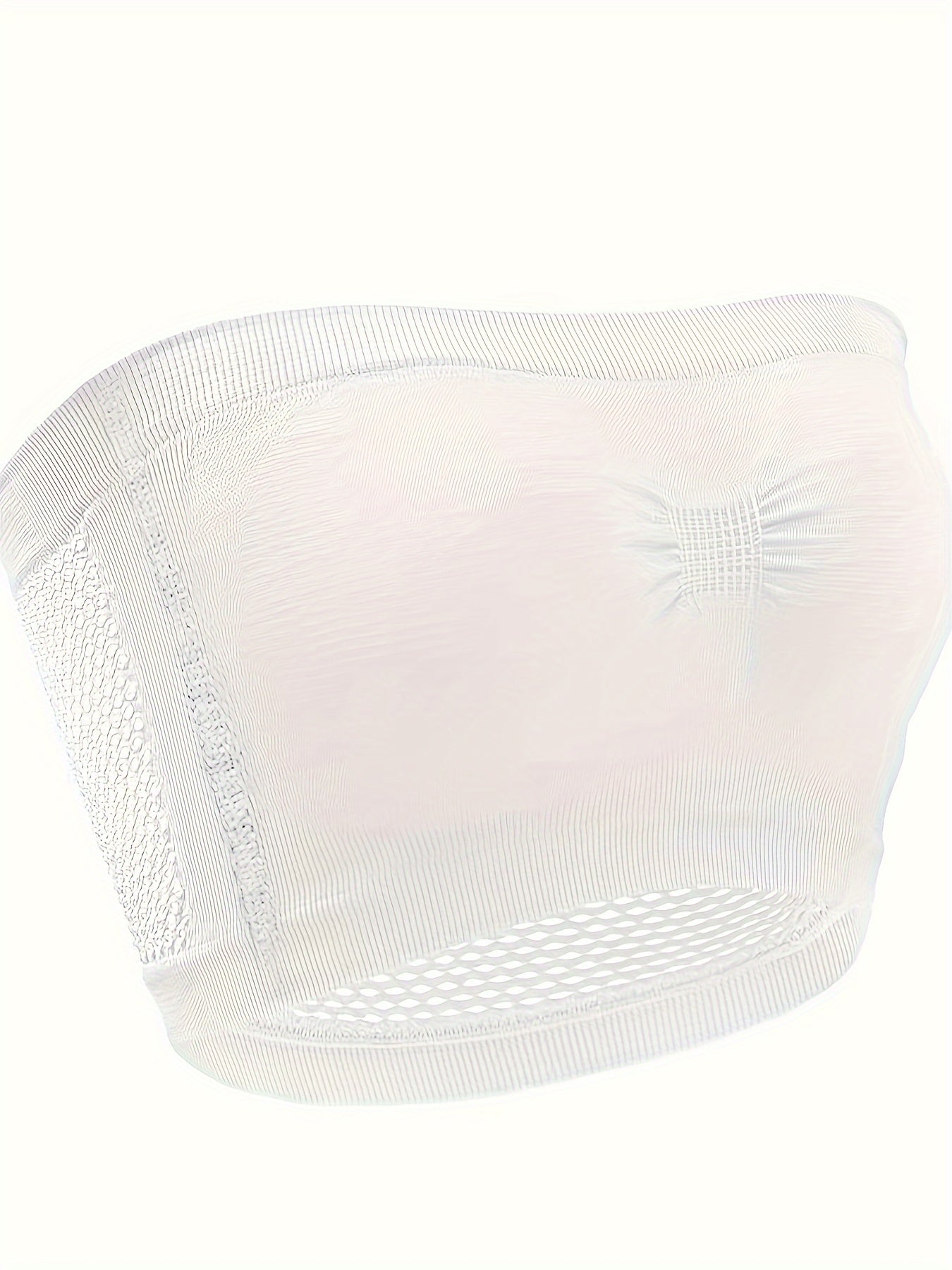 Plus Size Strapless Mesh Non Padded Wireless Bralette