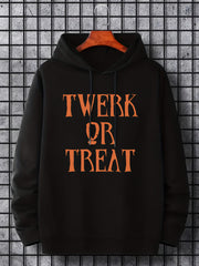 Men's Twerk Or Treat Print Hoodie Casual Hooded Sweatshirt